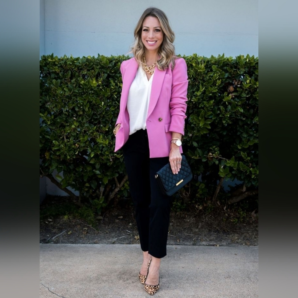 J. Crew Pink Tailored Notch-Lapel Blazer
